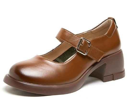 Nora&Lea™| Agnes Leather Mary Janes