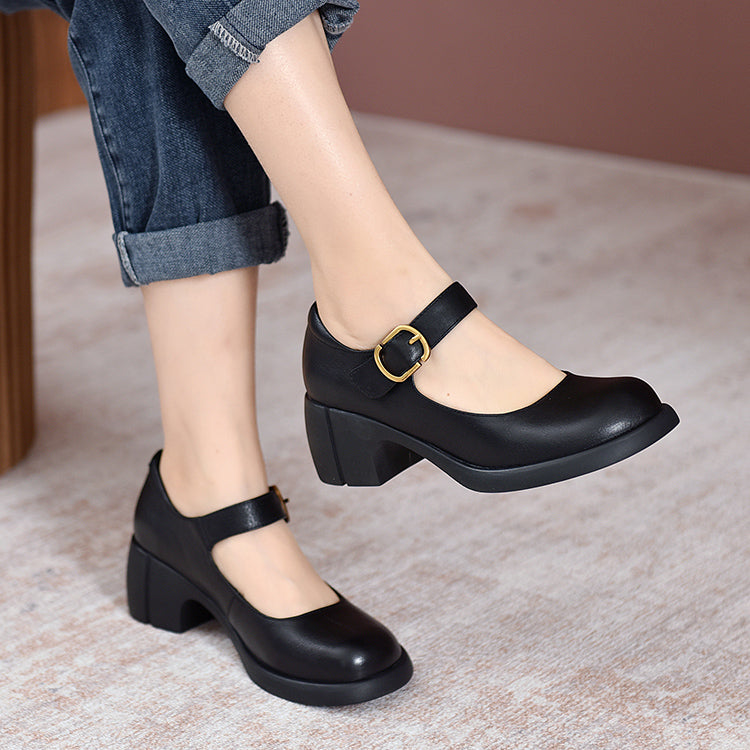 Nora&Lea™| Agnes Leather Mary Janes