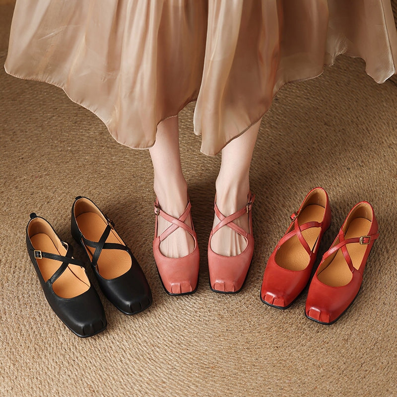 Nora&Lea™| Edith Leather Mary Janes