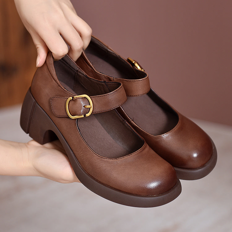 Nora&Lea™| Agnes Leather Mary Janes