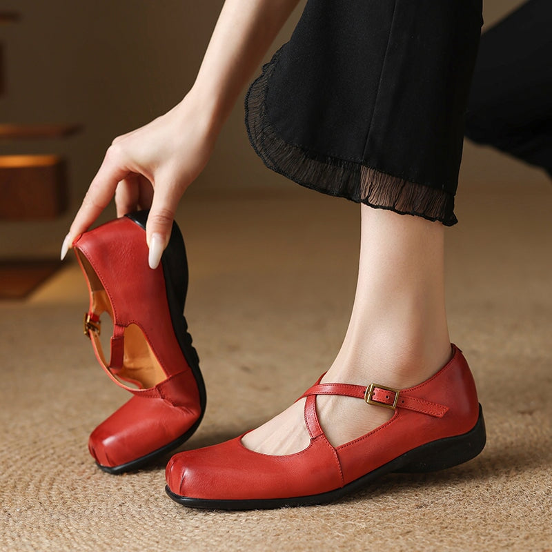 Nora&Lea™| Edith Leather Mary Janes